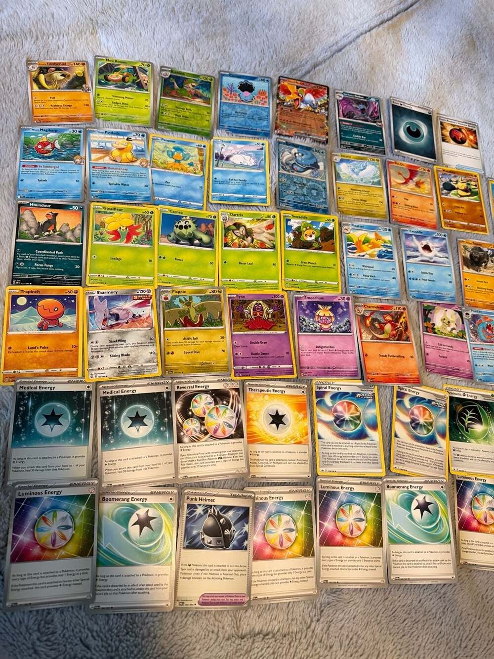Pokemon Card Bulk Lot 50 cards and code Assorted Common Uncommon Energy Trainer